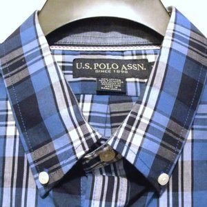 US Polo Assn LS XL Dark Blue Light Blue White